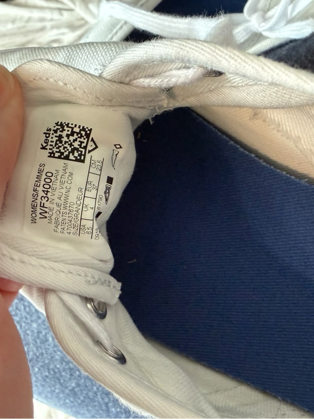 Keds Women's Canvas Low-Top Sneakers in White - Picture 6 of 7
